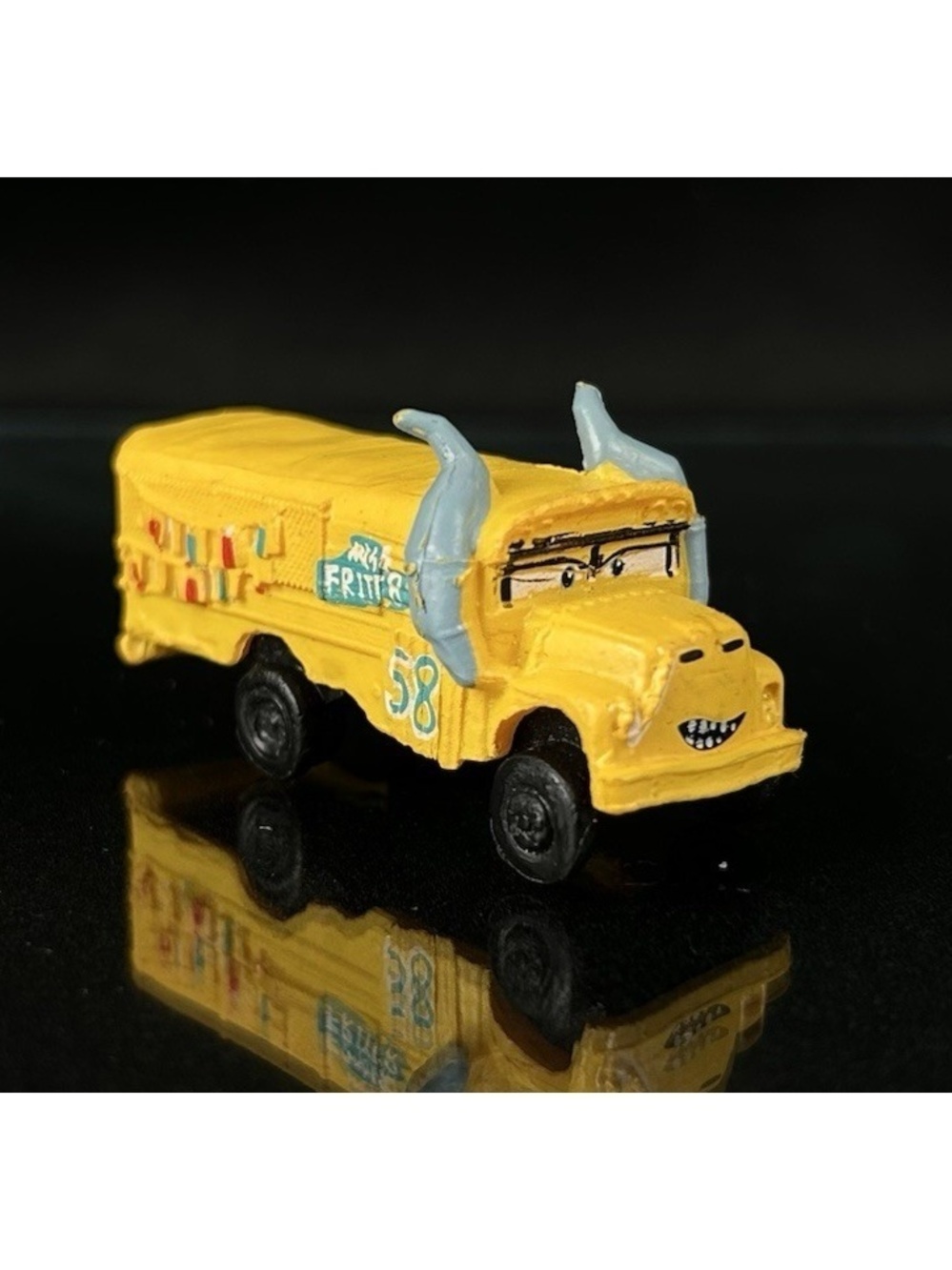 Disney Pixar Cars Miss Fritter School Bus PVC Toy 2" Figure